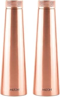 Copper Delight 1000 Water Bottle, Set of 2, 1.01 Litre Each, Copper | 100% Leak Proof | Office Bottle | Gym Bottle | Yoga Bottle | Home | Kitchen | Hiking | Treking Bottle | Travel Bottle