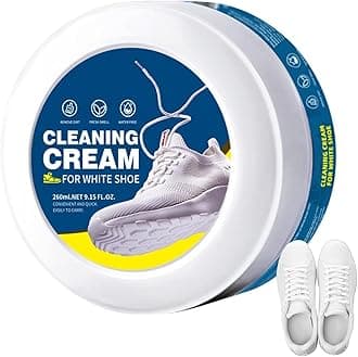 White Shoe Cleaning Cream, Practical Shoe Cleaning Kit - Shoe Cream with Sponge, Shoes Whitening Cleansing, Stain Remover Cleansing Cream for Shoe, Sneaker, No-Wash, for Leather Shoes