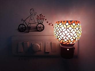 COPURE™ Electric Ceramic Kapoor Dani Stand Kapur Incense Burner Aroma Oil Diffuser Cum Night Lamp with Switch for Home Gift - Design 8