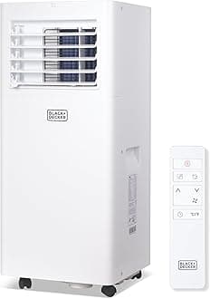 BLACK+DECKER Portable Air Conditioner, 8,500 BTU (5,100 BTU SACC) for Rooms Up To 350 Sq. Ft., Portable AC with Full Function Remote Control & Window Kit, BPACT05SM, White