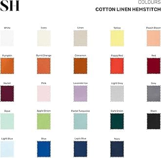 Solino Home Blue Placemats Set of 4 - Cotton Linen Hemstitch Placemats 14 x 19 Inch for 4th of July, Summer