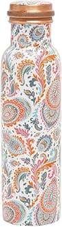 KC Pure Copper Designer Meena Print | Lacqure Coating Water Bottle | Advanced Leak Proof Protection and Joint Less | Ayurveda and Yoga Health Benefits (1000ml, 1Unit, Cool Pink, Pack of 1)