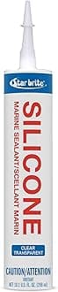Marine Silicone Sealant - Clear 10.1 Oz - Waterproof, Durable, UV Resistant, for Fiberglass, Metal, Wood, Glass, Ceramic & More (082122)