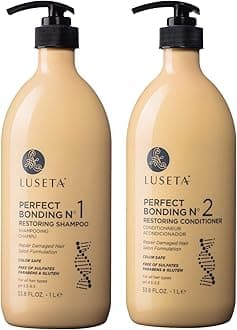 Luseta Perfect Bonding Restoring Shampoo & Conditioner Set, Bond Strengthening & Color Longevity for All Hair Type, Bond Repair Shampoo and Conditioner Set Sulfate & Paraben Free, 2x33.8 oz