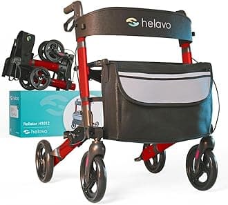 Helavo Foldable Premium Rollator - Lightweight Aluminium - Maximum Mobility in Home and Outdoor Use