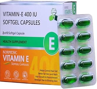 Vitamin E Capsule for Face and Hair | 100% Natural Vitamin E Supliment Capsule 2x10 (20 Capsule)