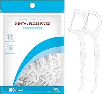 100pcs Floss Picks,Dental Floss Picks Disposable Portable Floss Sticks,Toothpicks,Teeth Cleaning,Perfect for Travel Home Office Restaurant