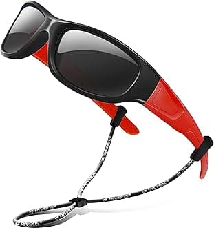 RIVBOS Kids Sunglasses Polarized UV Protection Flexible Rubber Glasses Shades with Strap for Boys Girls RBK037