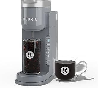 K-Iced Coffee Maker, Single Serve K-Cup Pod Iced Coffee Maker, With Hot and Cold Coffee Capabilities, Brews Any K-Cup Pod, Gray