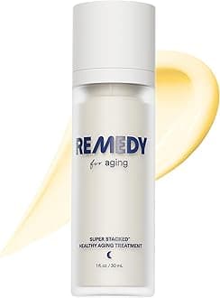 Remedy for Healthy Aging - Retinal, Resveratrol, Glycolic Acid, Argireline, Ferulic Acid, Matrixyl 3000 - Anti-Aging Treatment for Wrinkles, Uneven Texture & Tone - By Dermatologist Dr. Shah