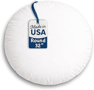 Foamily Round Throw Pillows 32" Premium Pillow Inserts for Couch or Bed Decorative Bedding - Made in USA