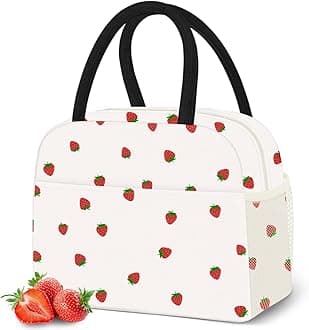 DALINDA Lunch Bag Lunch Box for Women Men,Cute Strawberry lunchbag Reusable Insulated Lunch Tote Bag