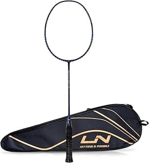 G - Force Superlite Max 10 Carbon Fibre Badminton Racket with Full Racket Cover | ltralite Carbon, Nano Power Frame & Precision Control Tech | 80 Grams | Maximum String Tension - 28lbs