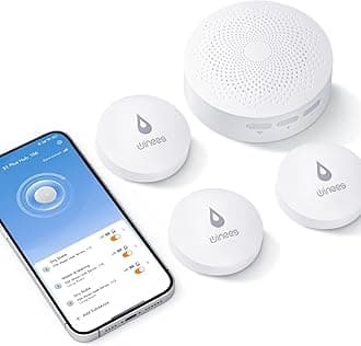 Winees WiFi Water Leak Detector for Home, 3 Pack Water Sensors with 100dB Adjustable Alarm, Leak Alert Email&SMS Notification, 200M Transmission for Basement, Bathroom, Laundry, IFTTT, 2.4G WiFi Only