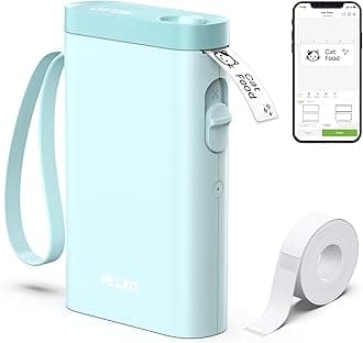 Nelko Label Maker Machine with Tape, P21 Portable Bluetooth Label Printer, Wireless Handheld Sticker Maker Mini Label Makers with Multiple Templates for Organizing Storage Barcode Office Home, Blue