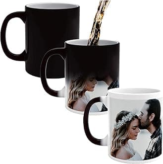 Custom Coffee Magic Mugs - Heat Sensitive Personalized Color Changing Cups Add Your Photo Text - Unique Gift for Family Friends Birthday Aniversary - 11 & 15 oz