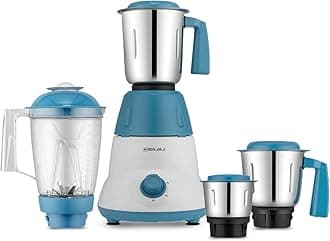 Rex DLX 750W 4 Pots Mixer Grinder, White and Blue