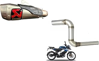 premium Akrapovic Fat boy Exhaust Silencer for Bajaj BIKE with Bajaj pulsar NS 125/180/160/200 bend pipe Full Exhaust System (Stainless Steel)