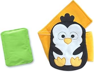 bebonBaby Colic, Gas and Upset Stomach Relief, Baby Heated Tummy Wrap for Newborns - Belly Hugger - Infant Swaddling Belly Belt, Heating Pad with Soothing Warmth for Fussy Infants (Penguin-BH)