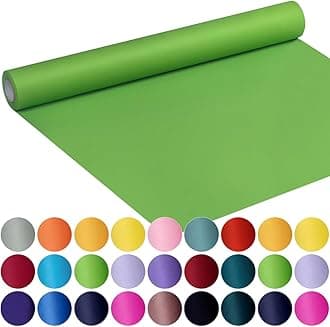 SMART&CASUAL 17.8" x 760" (63') Medium Green Kraft Craft Paper Roll for Gift Wrapping Bulletin Board Bouquet Flower Kids Art Packing Parcel Table Covering 80GSM 55LB (Medium Green, 17.8" x 63')