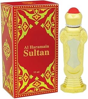 Al Haramain Sultan 12ml Perfume Oil | Luxury Unisex Arabic Attar | Long-Lasting Alcohol-Free Concentrated Perfume | Premium Floral Fruity Woody Fragrance for Women | Elegant Travel-Friendly Bottle
