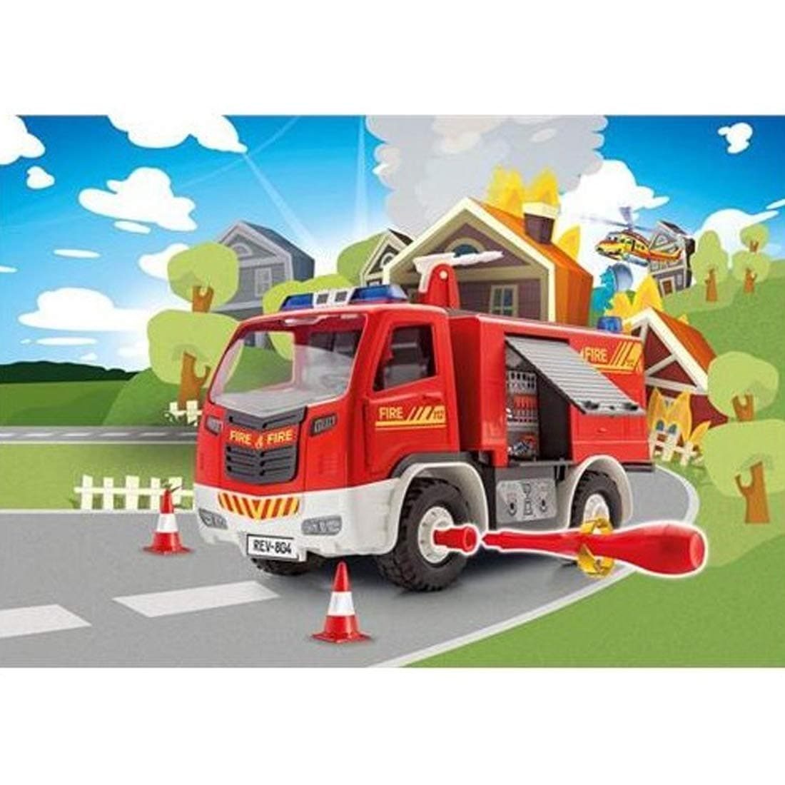 Junior Fire Truck Model Kit, Red