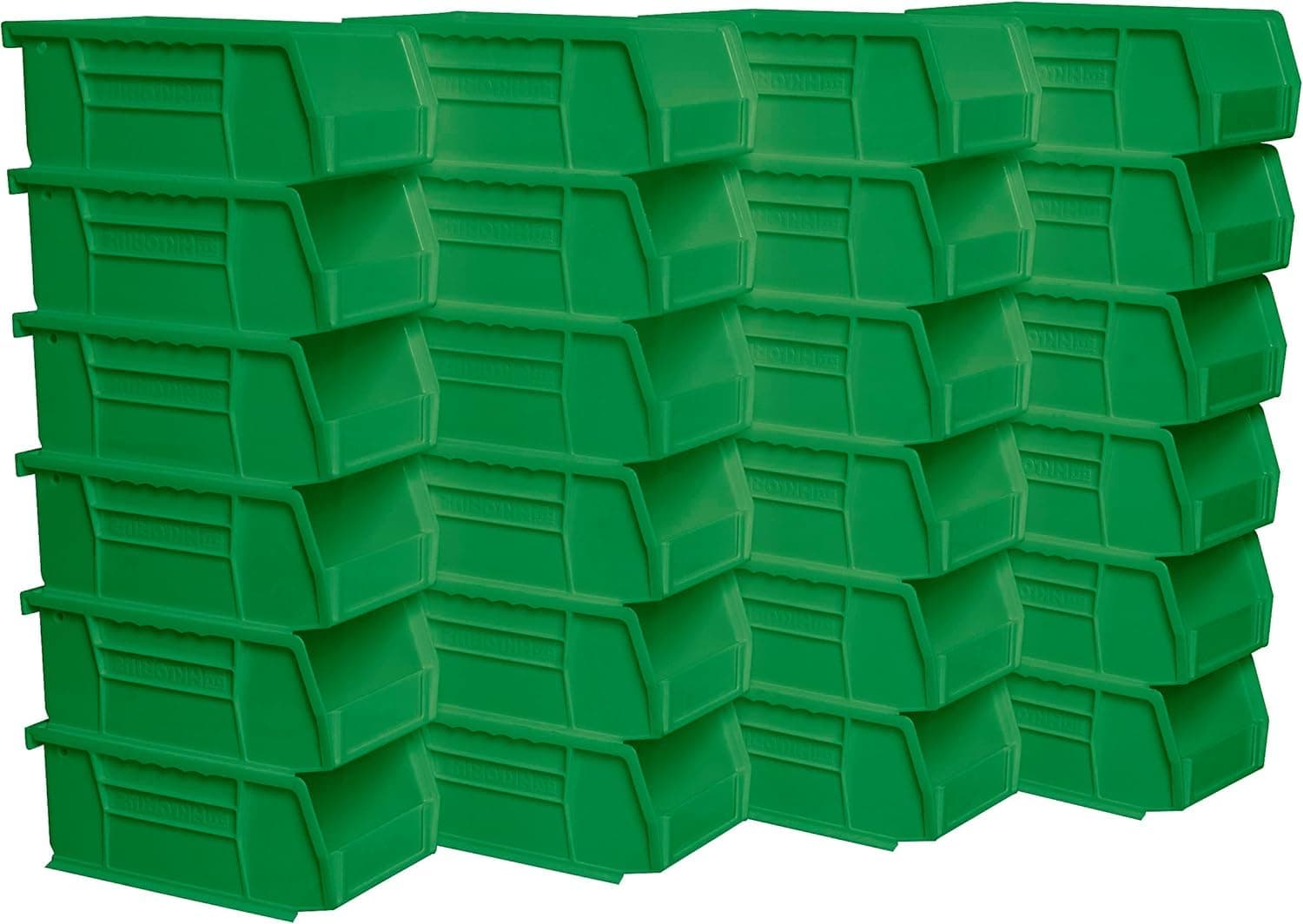 30220 AkroBins Plastic Storage Bins, Space-Saving Stackable Bins for Garage, Pantry, Craft Organization, 7-Inch x 4-Inch x 3-Inch, Green, 24-Pack