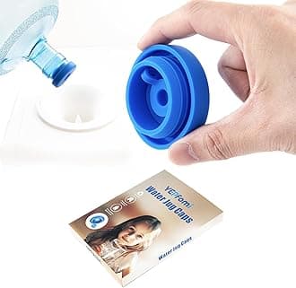 (5 PACK) Reusable 5 Gallon Water Jug Caps, Food Grade Silicone Replacement Bucket Lid for 2/3/4/5 Gallon Bottle 55mm Standard Tops Water Bottle and Water Dispenser