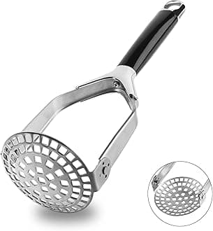 Heavy Duty Stainless Steel Potato Masher, Folding Masher Kitchen Tool & Food Masher/Potato Smasher, Perfect for Avocado, Bean, Vegetable, Fruits, Baby Food, Meat