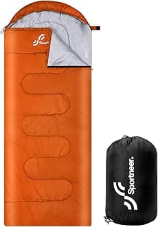 Sportneer Sleeping Bag, 3 Seasons Warm Cold Weather Sleeping Bags for Adults Kids Boys Girls with Compression Sack- Lightweight Camping Essentials Gear Accessories, Backpacking, Hiking