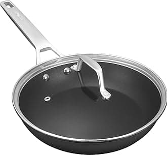 8 1/2 Inch Small Frying Pan with Lid, Titanium and Ceramic Nonstick Omelette Pan,Scratch-resistant, Induction Skillet, Oven Safe to 700°F Pan for Cooking, Dishwasher Safe