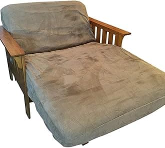 OctoRose ® Twin Size Bonded Classic Soft Micro Suede Futon Mattress Sofa Bed Cover (Peat, Zipper)