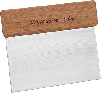 Mrs. Anderson's Baking Pastry Dough Scraper, 6 Inch, Stainless Steel And Wood, Professional Quality, For Portioning Dough And Scraping Work Surfaces