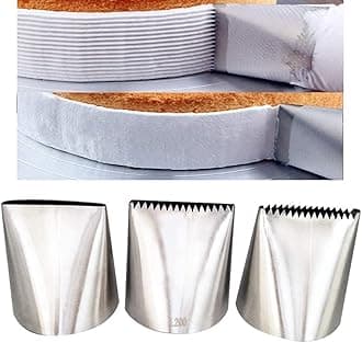 Extra Large Icing Piping Nozzles, 3pcs Stainless Steel Piping Nozzles Cake Decorating Tips Set for Baking, Cakes, Cup Cakes, Cookies