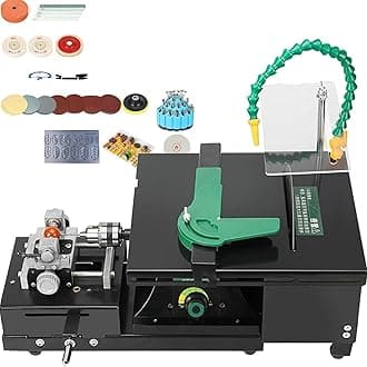 WIKINK Benchtop Gem Polishing Grinding Machine, Gem Rock Buffer-Bench Lathe, Jewelry Lapidary Saw for Cutting Rocks, Polisher Tool Kits