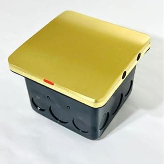Melfi SS Pop-Up Floor Socket with Box – 13A Universal Power & Data Outlet for Effortless Access in Offices, Conference Rooms, Homes, and Industrial Spaces (Satin Gold Universal Socket)