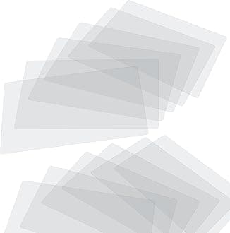 CraftyCrocodile Clear Plastic Placemats Set of 12 - Vinyl Table Protector for Dining, Kitchen, Office, Painting Table, Shelves - Heat Resistant, Crystal Clear, Wipeable Place Mats - 17.5x12