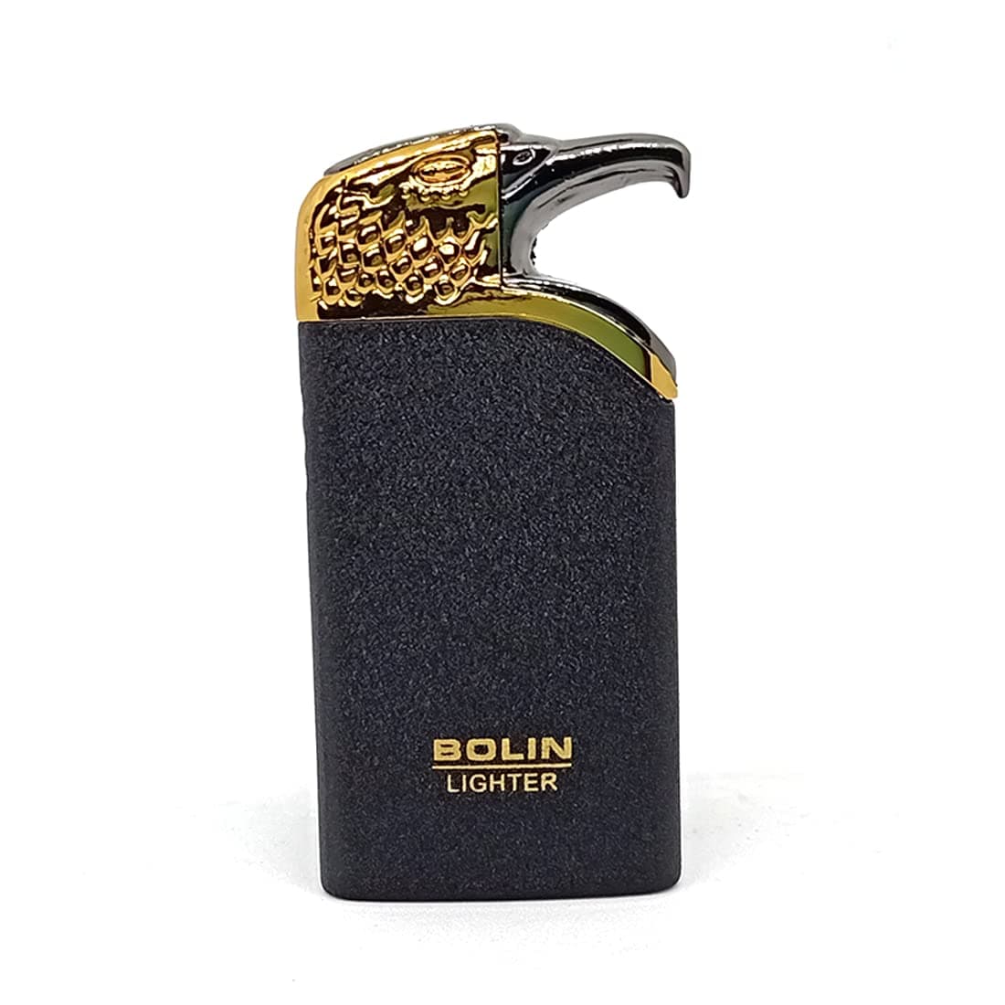Premium Refillable Bolin Gold Black Windproof Jet Flame Windproof Lighter - Cigarette Lighter - Pocket Lighter (Without Fuel - Empty Lighter)
