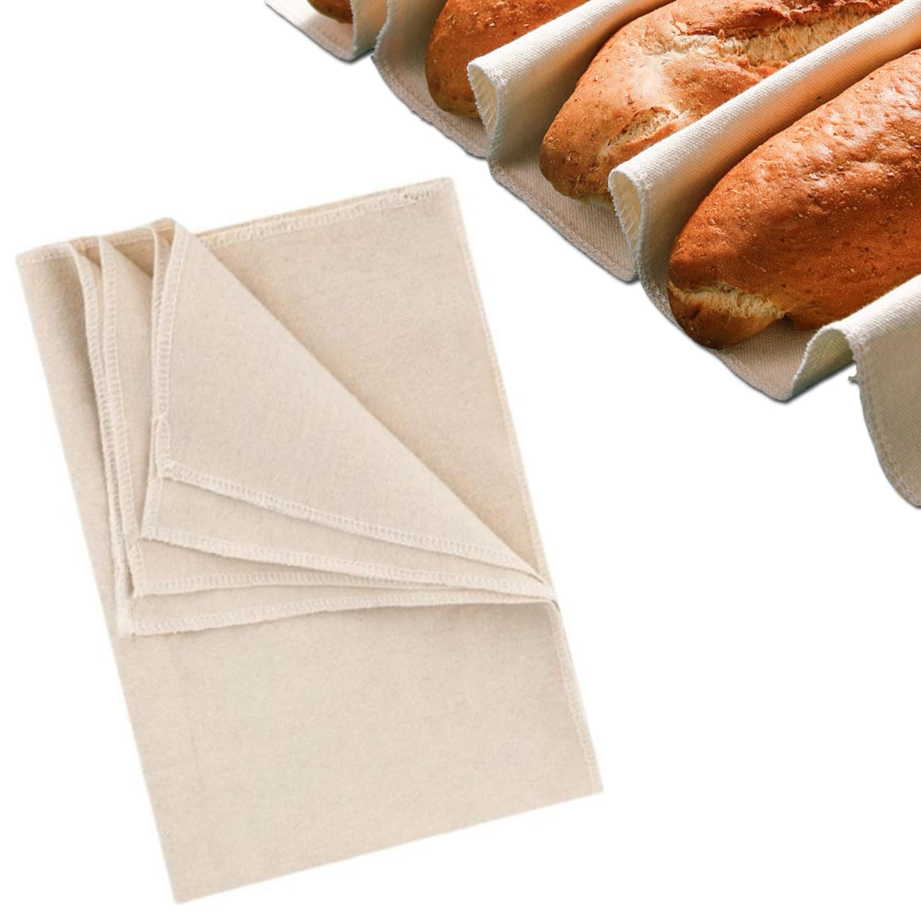 Bakers Couche Professional Large Proofing Cloth Bread Making Baking Proofing Cloth for Baguette Proving Bread Cloche Loaf Dough
