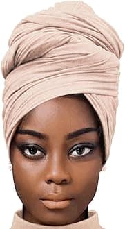 African Scarfs for Women Head Wraps Stretch Turbans Jersey Bun Styles Headbands for High Ponytails