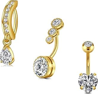 MODRSA Belly Button Ring Surgical Steel Belly Rings for Women Hypoallergenic Belly Button Rings Clicker Belly Button Ring Belly Piercing Silver Rose Gold Pink Black Navel Rings for Women