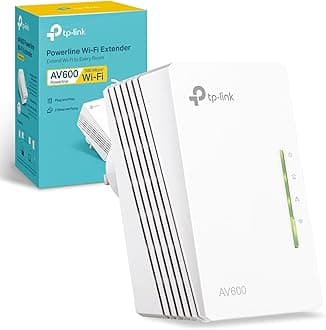 TP-Link TL-WPA4220 AV600 Add-On Powerline Adapter, 2-Port Single N300 WiFi Extender Booster, Speeds up to 600Mbps, 2x Ethernet Ports, One-Touch Wi-Fi Configuration, Easy App Management