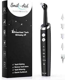Tooth Polisher, Tooth Whitening Kit for Teeth Whitening and Daily Care Cleaning, USB Rechargeable, Waterproof, Multifunctional Replacement Head