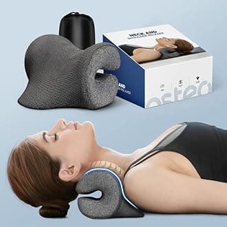 Osteo Neck Stretcher with Magnetic Therapy Cover, 2 Modes[Gentle/Strong] Pain Relief Cervical Traction Device, No Smell Neck and Shoulder Relaxer, Chiropractic Pillow for TMJ Headache Spine Alignment