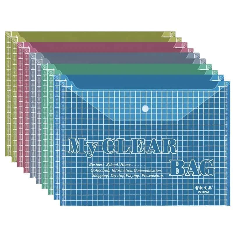 MOMENT 12 Pack Plastic Envelopes,A4 Size File Folder with Button Snap Closure for Documents, Reusable Clear file folders Plastic File Bag Poly Filling Envelopes, A4 Size