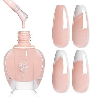 COSMOO Quick Dry Nail Polish, Chip Resistant Manicure, Non-Toxic, Vegan, Cruelty Free, 12ml, Fast Drying in 60 Seconds (Sheer Nude Pink)