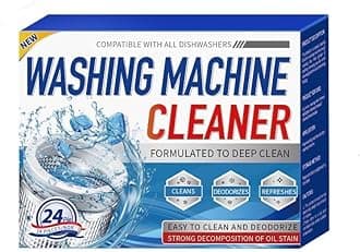 Washing Machine Cleaner Descaler 24 Pack - Deep Cleaning Tablets For HE Front Loader & Top Load Washer, Septic Safe Eco-Friendly Deodorizer, Clean Inside Drum And Laundry Tub Seal 12 Month Supply