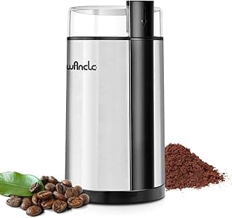 Coffee Grinder, Wancle Electric Coffee Grinder, Quiet Spice Grinder, One Touch Coffee Mill for Beans, Spices and More, with Clean Brush, Stainless Steel