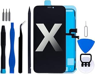 for iPhone X Screen Replacement Kit, 5.8" FHD LCD Display 625 nits (typ) 3D Touch Digitizer Assembly with Frame Adhesive and Repair Tools (Model A1865/A1901/A1902/A1903)