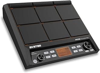PD705 Drum Pad Sample Multipad Portable Electric Drum Set for Drummers, With 9 Velocity Sensitive Drumming Pads, 592 Percussion Sounds, Support USB/MIDI In Out/AUX